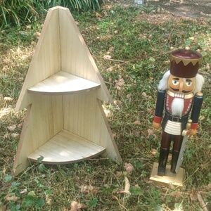 Target Corner Christmas Tree Shelf and Kurt Adler Wooden Nutcracker
